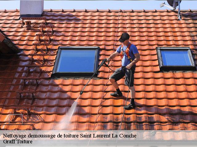 Nettoyage demoussage de toiture saint-laurent-la-conche-42210 Graff Toiture